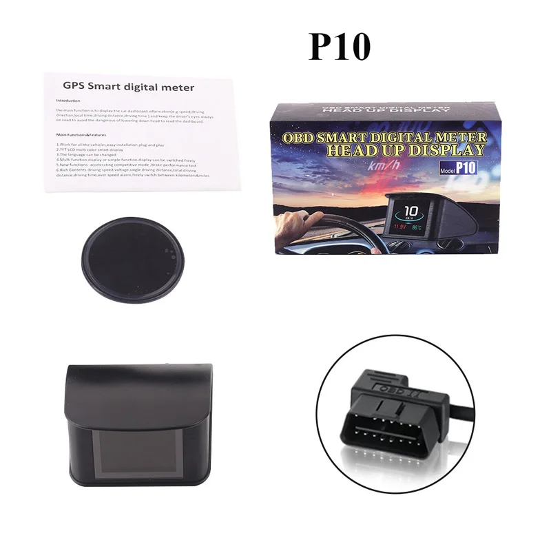 Head Up Speedometer Display Hud GPS OBD Computer Car Speed Digital Display Fuel Consumption Temperature Gauge Diagnostic Tool
