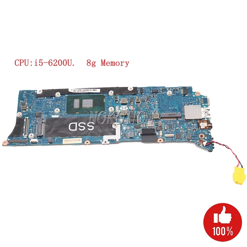 

Nokotion AAZ80 LA-C881P For DELL XPS 13 9350 CN-076F9T 076F9T 76F9T 13.3 inch laptop motherboard SR2EY i5-6200U 8g Memory