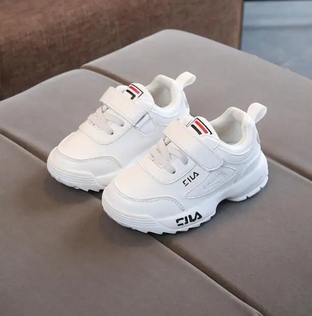 

2019 New Brand Toddler Shoes Children White Shoes Fashion Kids Soft Bottom PU Leather Sport Running Sneakers For Baby