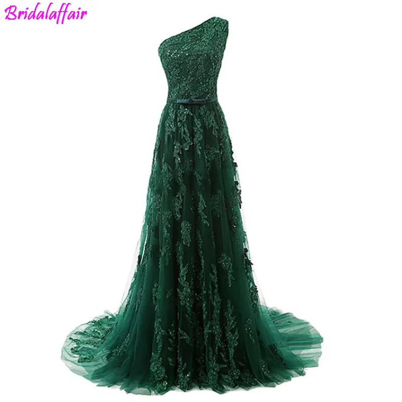 

Formal Custom Made High Quality Green One Shoulder Evening Dress Celebrity Dress Special Occasion Dresses Abendkleid 2019