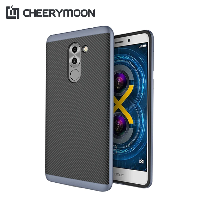 CHEERYMOON Anti-Knock For Huawei Honor 6X 6 x 5.5" Hybrid TPU Silicone+PC Dual Layer Frame Back Case Cover With Retail Packaging
