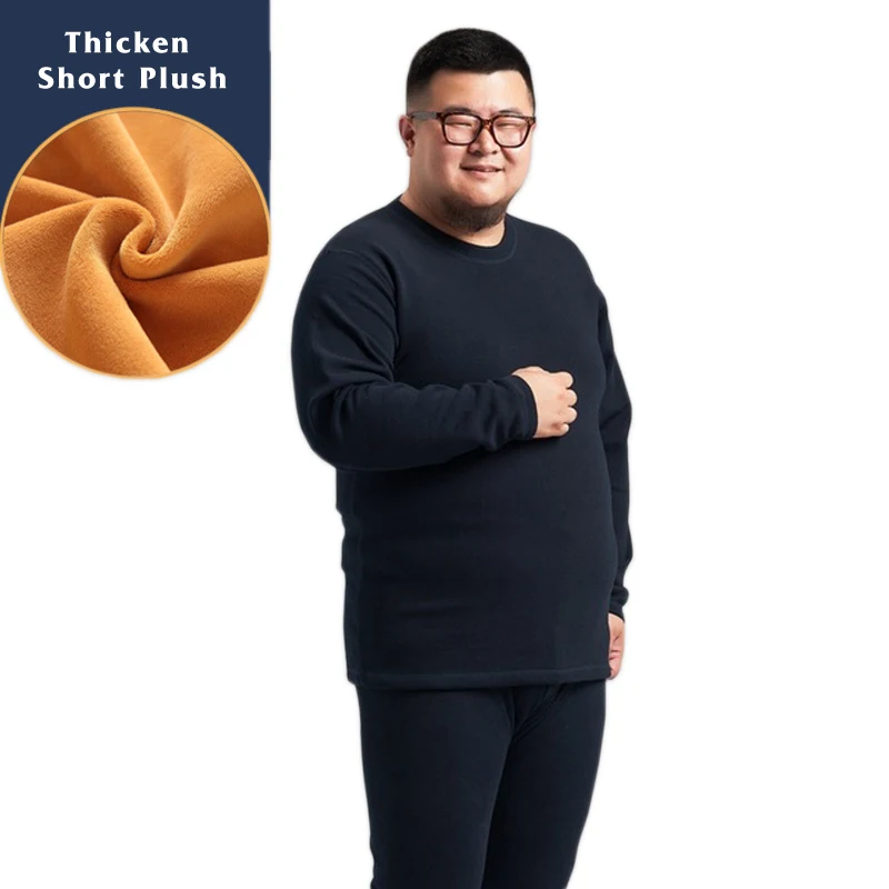 

2019 winter thicken thermal underwear men short plush pajamas sets plus size keep warm pyjamas 5xl long sleeves long johns men