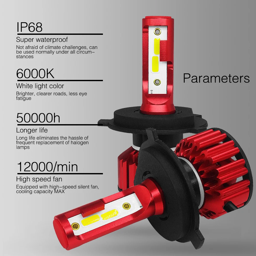 2 X H4/9003/HB2 Hi/Lo Q6 светодиодный фар лампы 25 W 3000LM 9 V-36 V IP68 Водонепроницаемый 6000 K холодный белый 200 м свет диапазон для все в одном