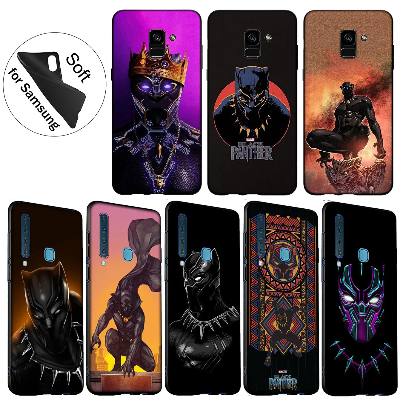 IYICAO Мстители Marvel Черная пантера Мягкий силиконовый чехол для Samsung Galaxy A6 Plus A9 A8 A7 2018