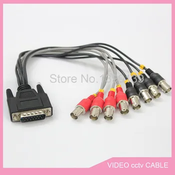 

1set Video CCTV Cable with VGA 15P 2 Row Male Plug to 8 BNC Female jack 8 in 1 Connector Extension Cord