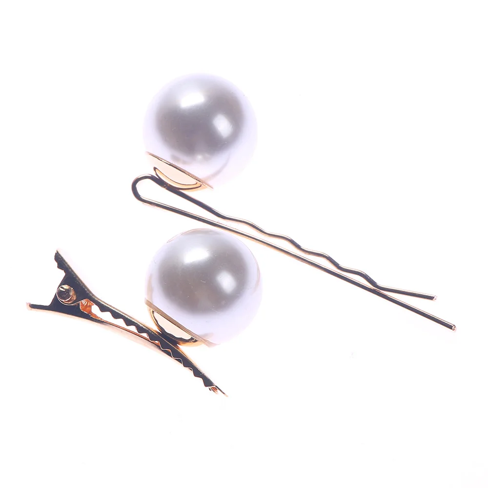 Buy 2Pc Gold Plated Hair Jewelry Pearl Metal Bobby