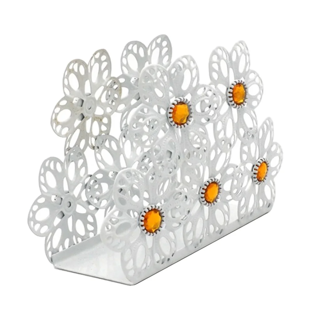 Hollow Out Design Stainless Steel Napkin Holder Paper Dispenser Tissue Rack for Wedding Party Dining Table Decoration