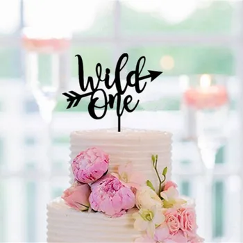

Wild One Cake Topper Acrylic 1st Birthday Party Cake Accessory Decorating
