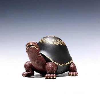 

yixing undressed ore purple sand tea accessories play small tea colour wufu pet turtle