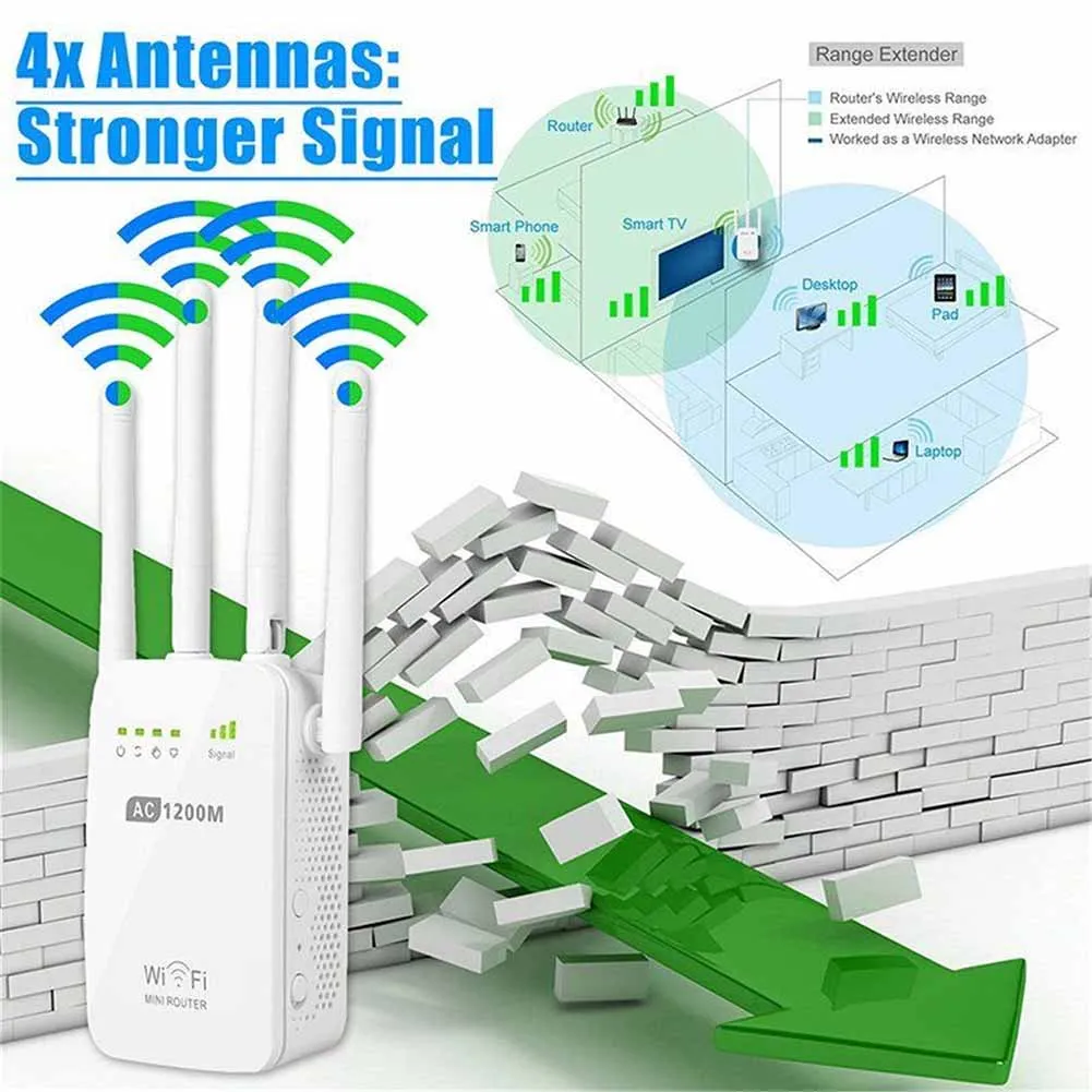 

1200M 2.4GHz 5GHz Dual Band Wireless WIFI Repeater Range AC Extender Repeater Router SL@88