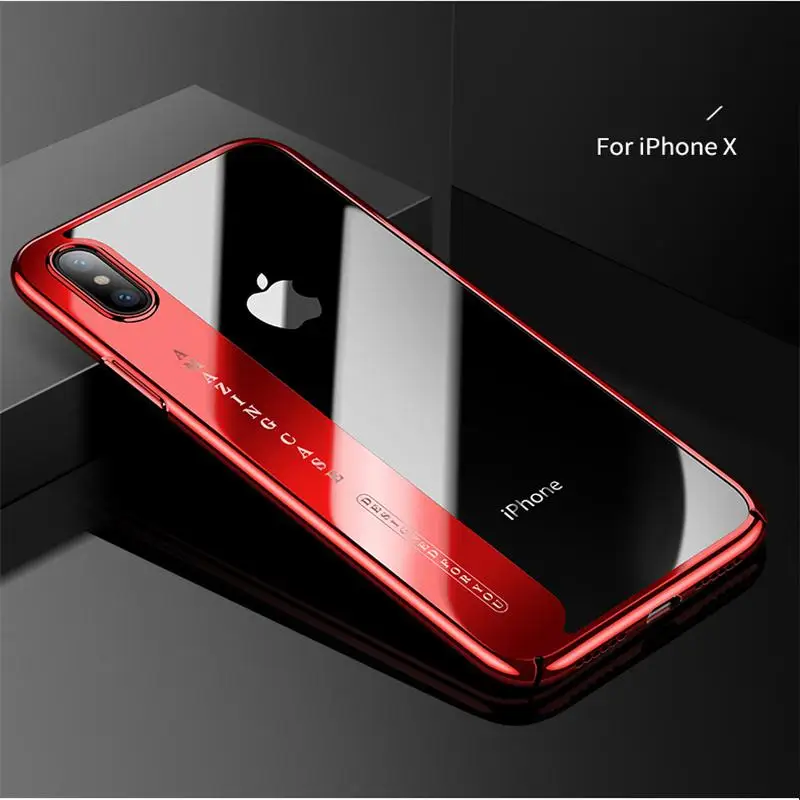 CAFELE чехол для iPhone X Модный чехол с покрытием жесткий прозрачный чехол для Apple IPhone X Чехлы против царапин - Цвет: Red