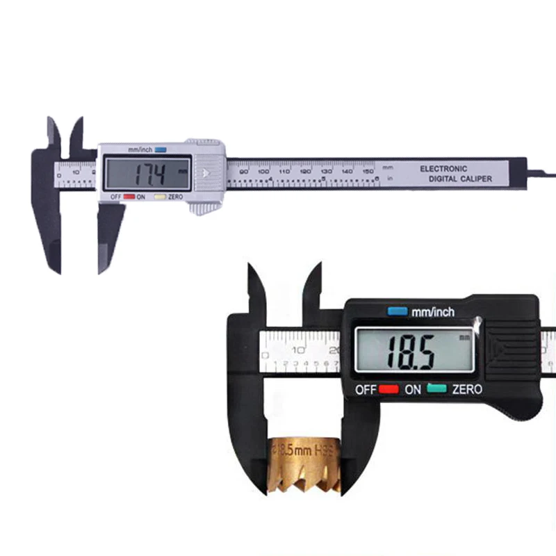

150mm 6 Inch Caliper 0.1mm Precision LCD Digital Electronic Carbon Fiber Vernier Caliper Gauge Micrometer Measuring Tool