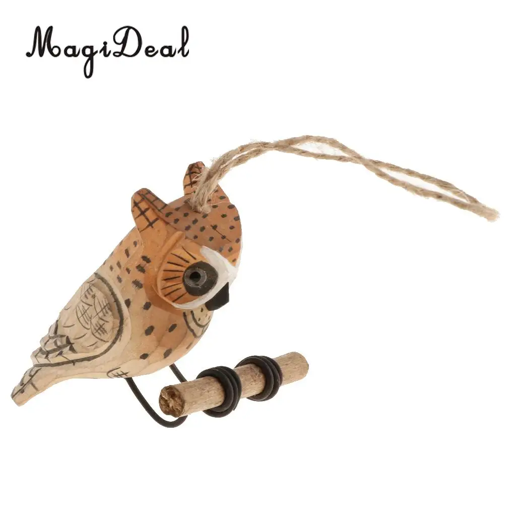 100% Hand Carved Vivid Wooden Animal Wood Hanging Decoration Wind Chimes Garden Wall Hanging Crafts Gifts Retro Outdoor Decor