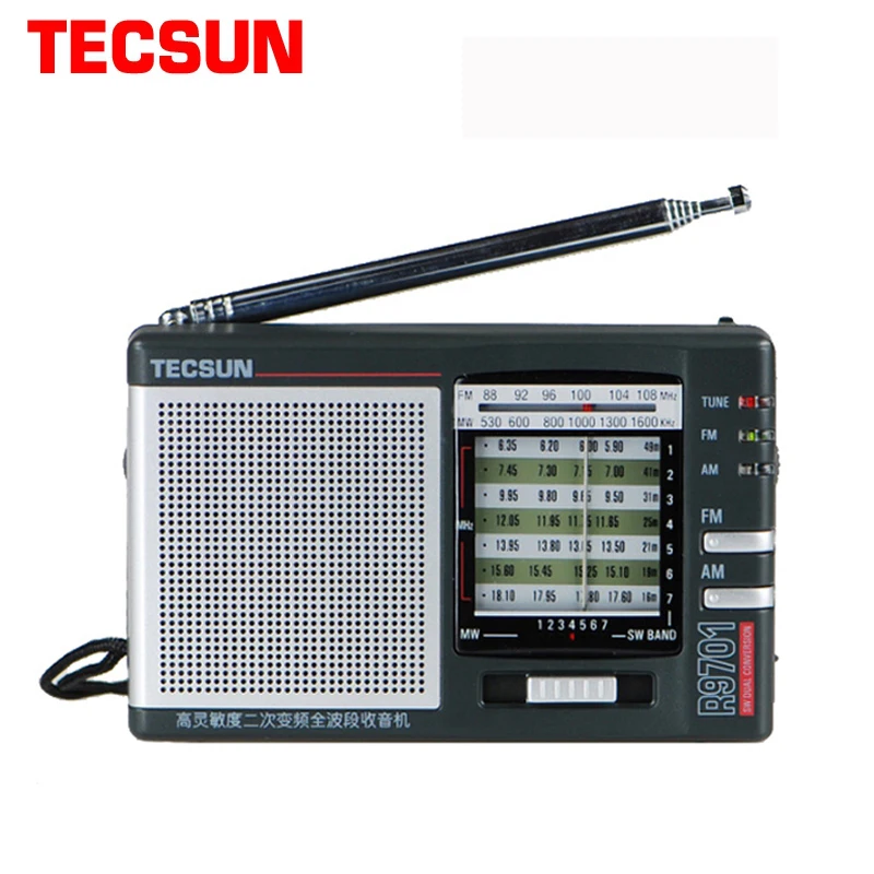 Высокого качества горячая Распродажа R9701 FM/MW/SW двойной конверсии World band радио TECSUN R-9701