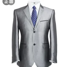 Мужской костюм на заказ, серебряный смокинг-светильник на заказ, пиджак и брюки с v-образным вырезом, классические серебряные Свадебные/деловые костюмы для мужчин