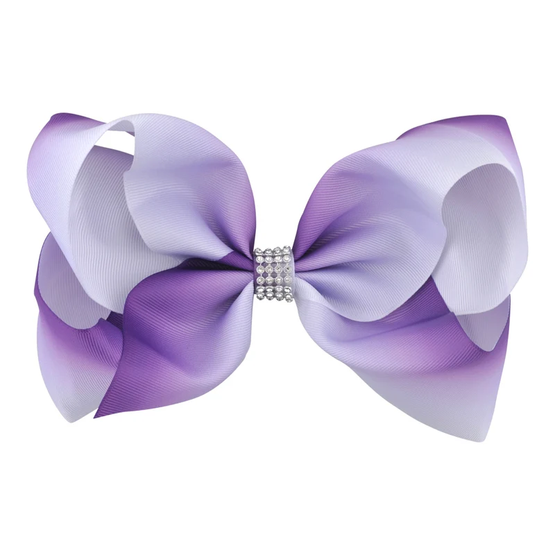 8 дюймов новейшие цветные радужные камуфляжные банты для волос блестящие стразы