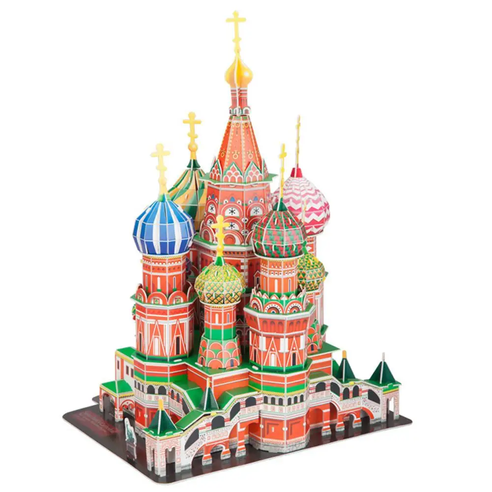 Большой русский 3D головоломки игрушки для детского собора Нотр Дам Святого
