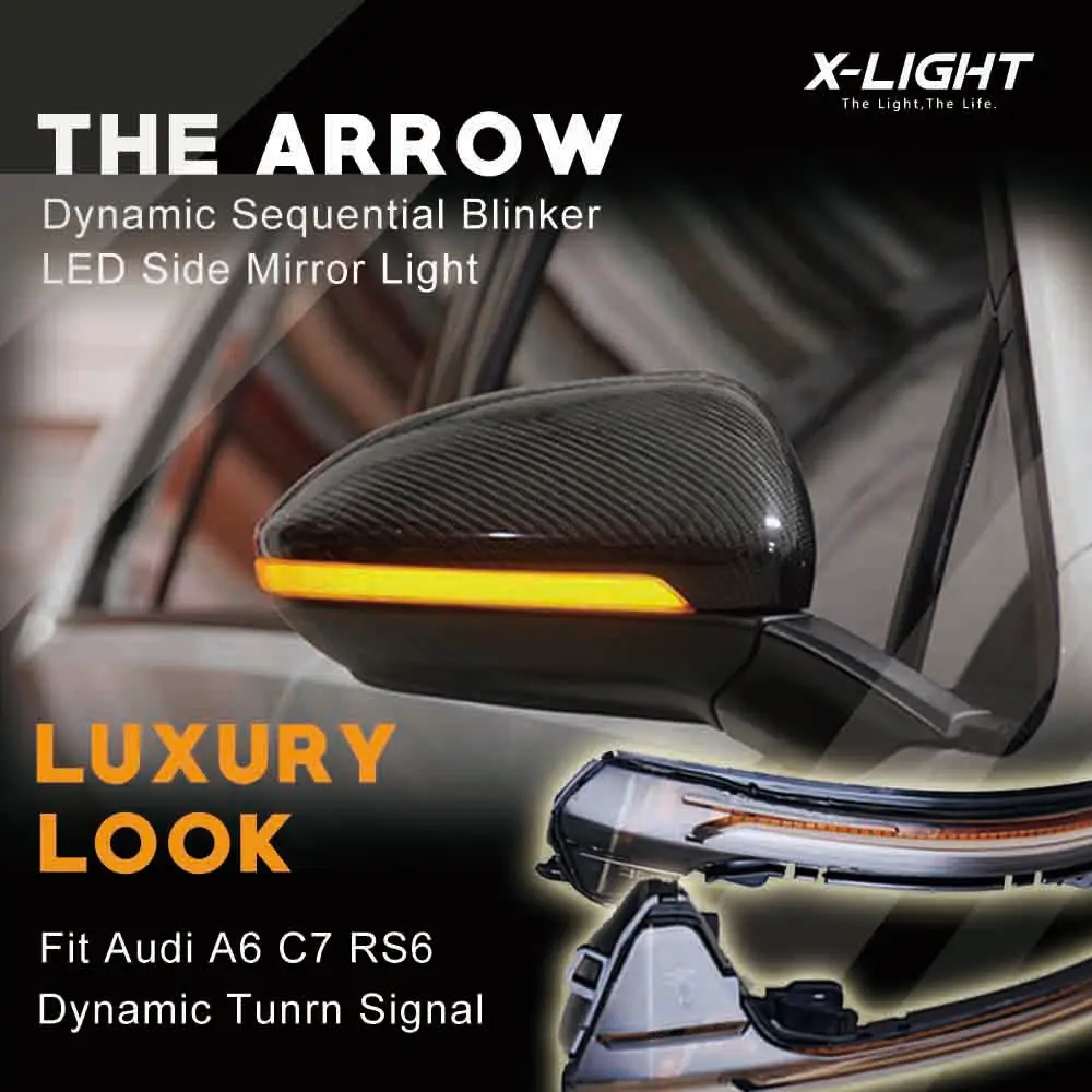 Pair Smoked Dynamic Blink Side Mirror Sequential Blink Turn Signal