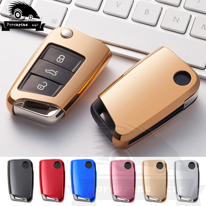

TPU Car Key Remote Case Cover Holder Case For Volkswagen VW Golf 7 Seat Ibiza Leon FR 2 Altea Aztec For Skoda Octavia
