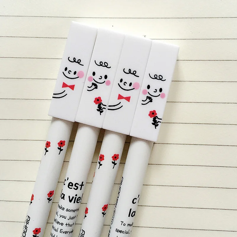 

4PCS Romantic Love You & Me Gel Pen School Office Supply Student Stationery Rollerball Pen