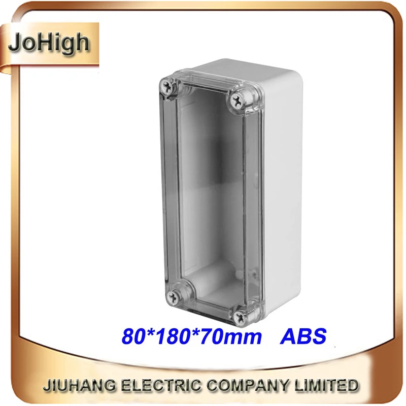 

Free Shipping Top Quality PVC Cover ABS body Transparent Cover IP66 Plastic Electronic Enclosures 80*180*70mm