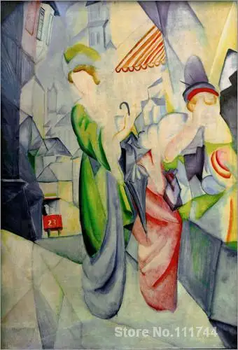 

abstract art Women in front of hat shop August Macke paintings on canvas High quality Hand painted