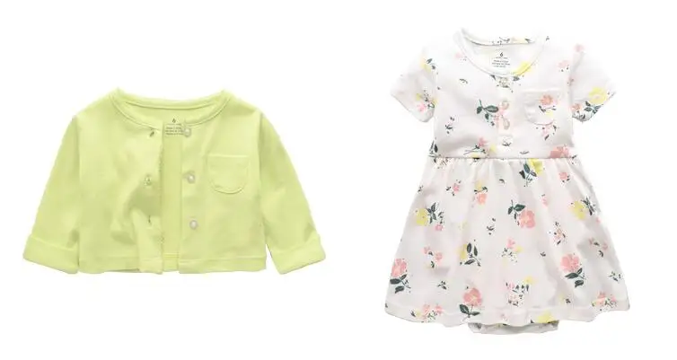 Flower spring baby girl clothes bodysuit +jackets baby clothes Roupa infant jumpsuits cotton baby clothing for 0-24M dresses baby knitted clothing set