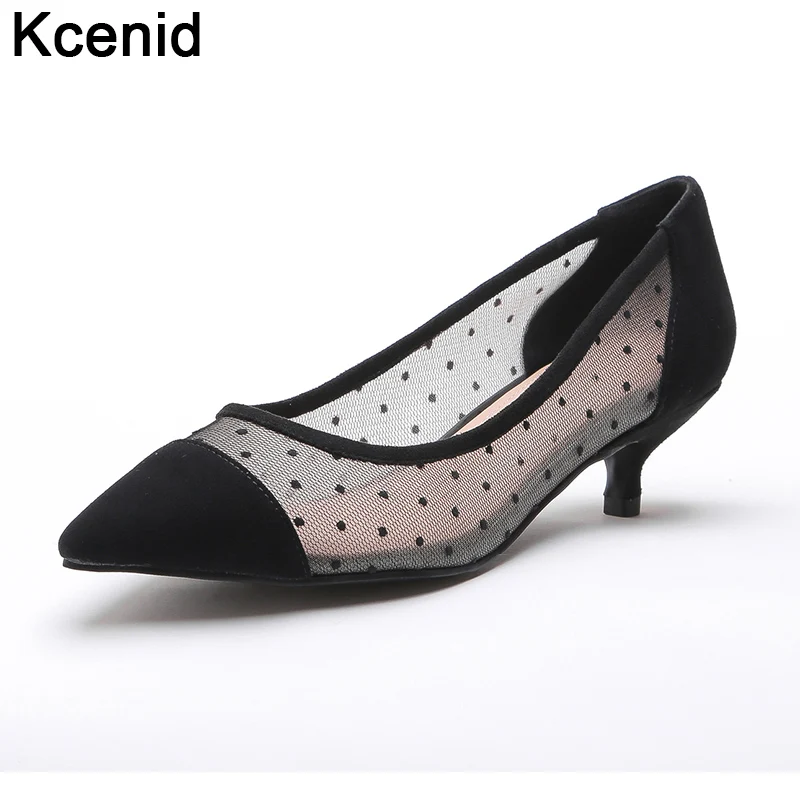 Kcenid Plus size 33 41 black mesh shoes 2018 spring women polka dot