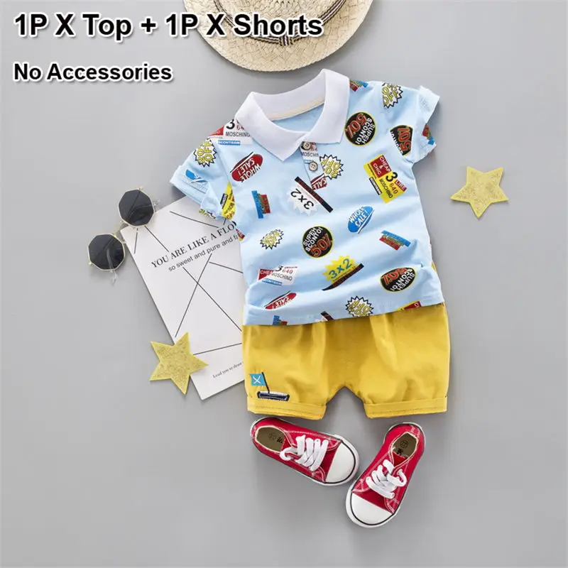 0417 blue set Комплекты летней одежды для маленьких мальчиков, наряд на день рождения для 1 года, комплект одежды из 2 предметов для маленьких детей, костюм, летние рубашки для мальчиков, шорты, штаны - Цвет: 0417 blue set