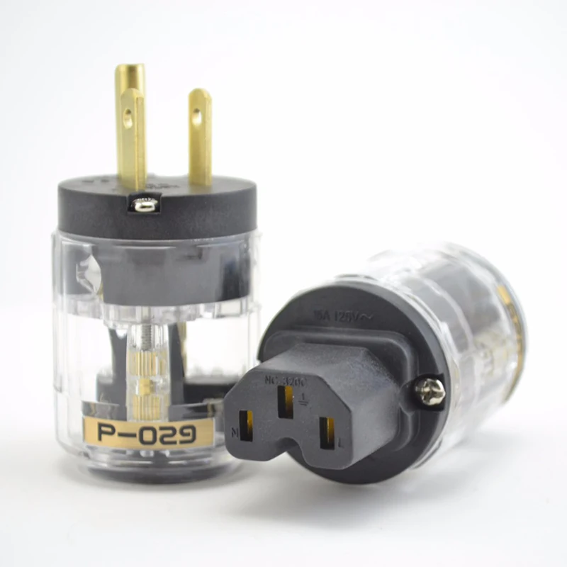 Hi-End Transparent P-029 AC Power plug+C-029 power IEC plug 1 pair | Электроника