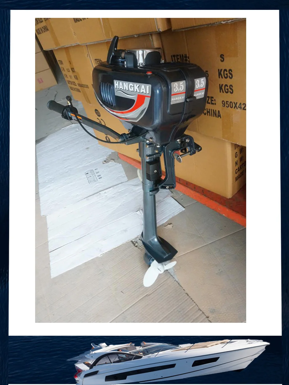 

Factory Whole Sale Hangkai 2-stroke 3.5HP Watercooled Quality Finishing Boat Engine