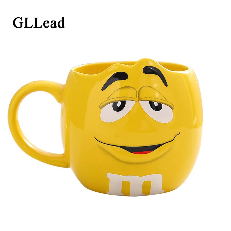 

GLLead MM Beans Drinking Ceramic Cup Colored Cafe Oatmeal Coffee Mug Glaze Coffee Milk Water Tea Mugs Fashion Drinkware