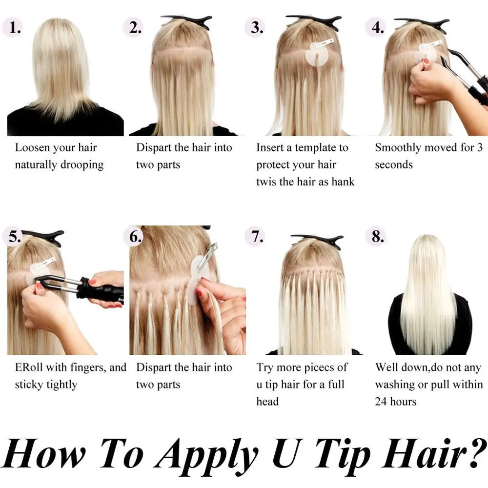 Neitsi Straight Indian Keratin Human Fusion Hair Nail U Tip 100% Remy Human Hair Extensions 20" 1g/s 50g Ombre Color