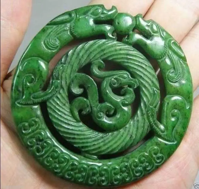 Изысканные ювелирные изделия старинная китайская ручная работа нефрита, выгравированный дракон кулон
