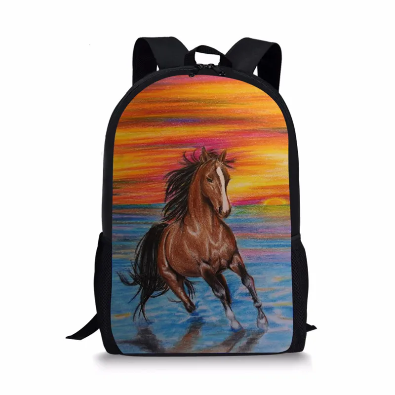 Backpack Childdrens Cool Colorful Horse Print School Bag for Teenager Boys Casual Book Shoulder Bags Kid Book Bag Backpack Backpack Childdrens Cool Colorful Horse Print School Bag for Teenager Boys Casual Book Shoulder Bags Kid Book Bag Backpack