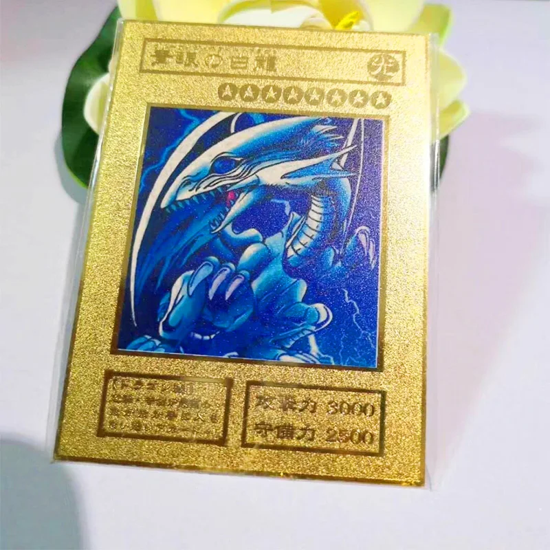 

YU GI OH Gold Card Metal Card Local Japan Golden Eye White Dragon Three Magic God VOL Edition Collection Card Children Toys Gift