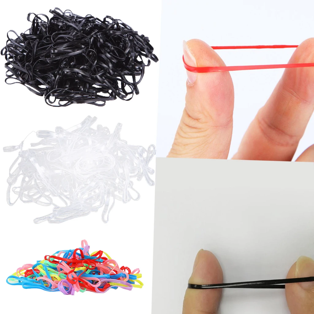 100pcs Fashion Elastic Ponytail Holders Hairband Hair Rubber Rings - Black/White/Multi-color Optional