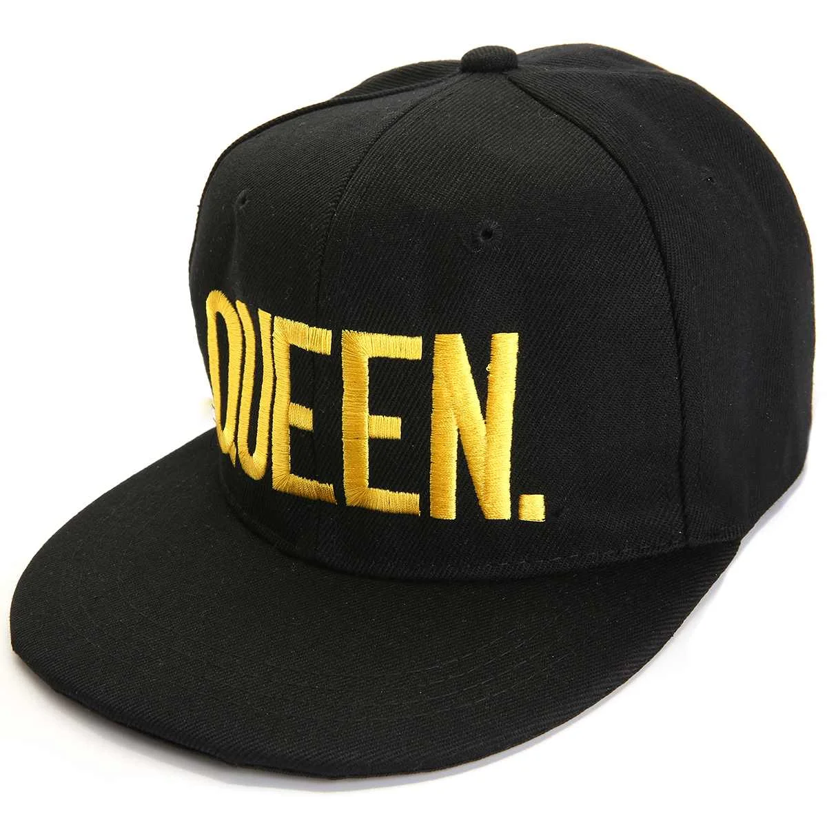 Black Golden Queen Новое поступление Регулируемый письмо КОРОЛЬ и queen шляпа, бейсбольная кепка Шапки в стиле «хип-хоп» для влюбленных облегающая бейсболка для Для мужчин Для женщин унисекс - Цвет: Black Golden Queen