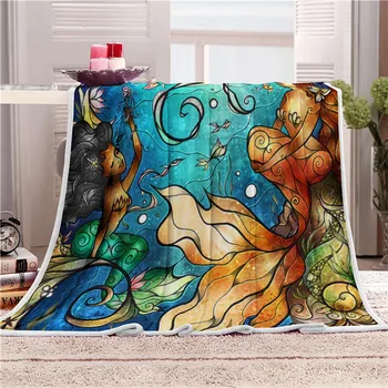 

Cartoon Beauty Velvet Plush Throw Blanket Thicking Lunch break blanket Bedsheet for Children Printed Soft Throw Travel CB73