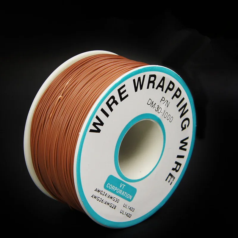 

EziUsin Welding cable PCB Jumper Circuit Board 0.2mm Wire-Wrapping Electronic Wire 30AWG Cable 250m Brown 30AWG 0.5mm