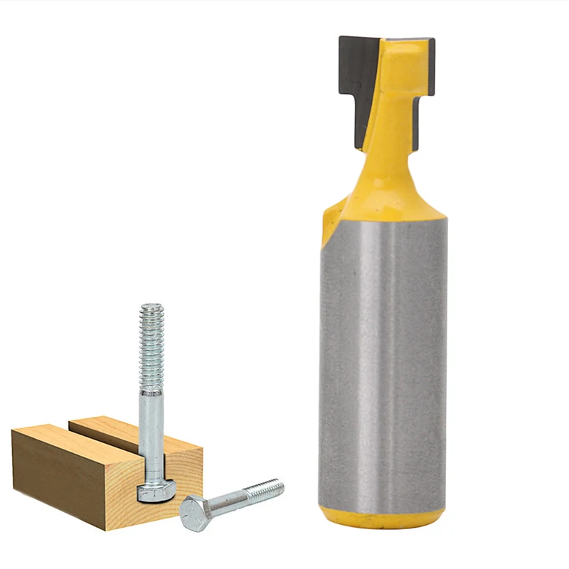 1/2'' Shank 3/8'' T-Slot Steel Handle Milling Router Bit Woodworking Cutter Tool