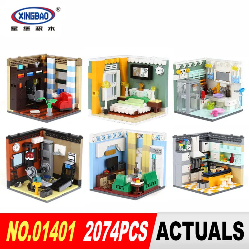 

XingBao 01401 Genuine The Residential House Set 2074Pcs Self-Assembling Building Series Building Blocks Kits Educational Toys