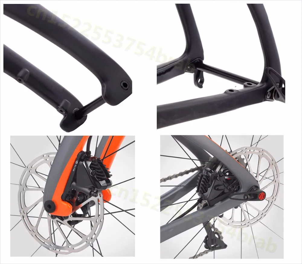 

new pro design flat mount disk and V brake frames carbon frameset cyclocross frame Thru axle 100*12 / 142*12 bicycle road frame