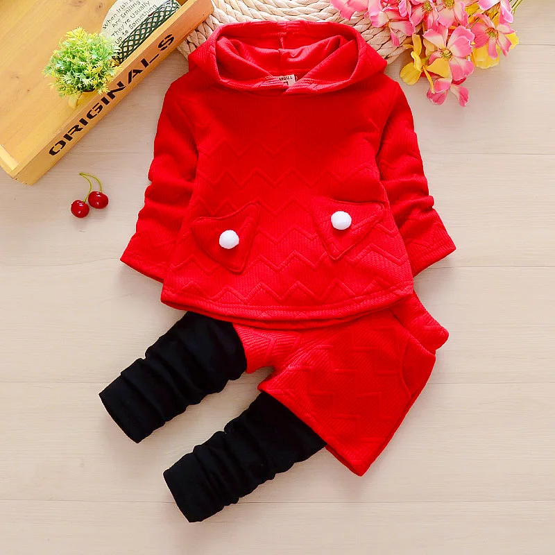 

BibiCola toddle baby girls autumn clothing set cotton hoodies sweatershirt+pants outfits suit infant kids casual clothes set