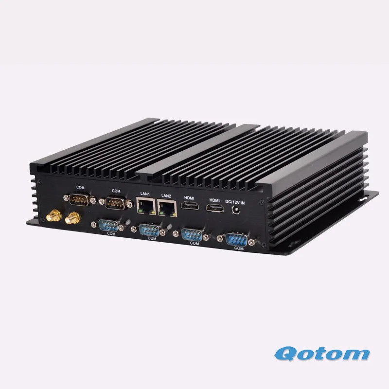 Qotom T4010P with I3-4005U Industrial Mini PC with RS232/RS485 serial port,4USB2.0,4 USB3.0 1.7Ghz 2 ethernet Mini pc Ubuntu pc