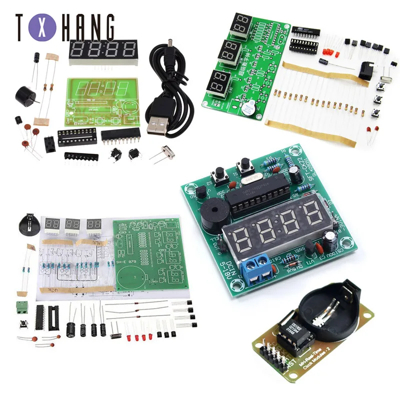 

DIY Kits AT89C2051/DS3231 Electronic Clock Digital Tube LED Display Suite Electronic Module Parts