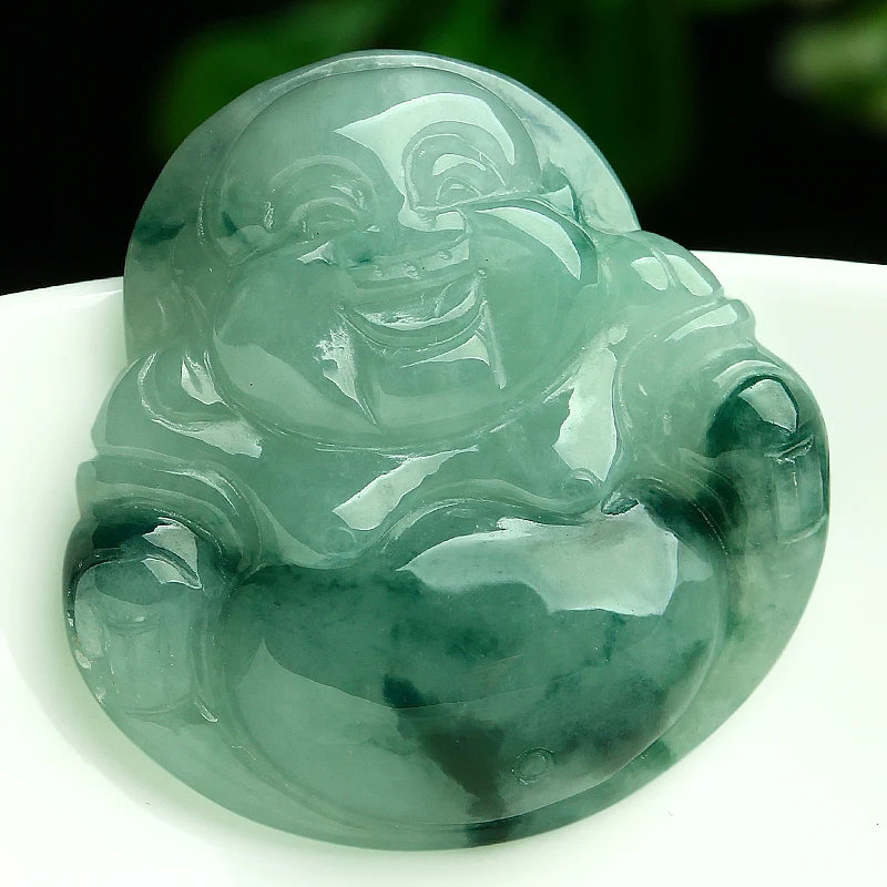 

Genuine goods a wave flower jade Buddha Maitreya Burma jade jade Buddha Pendant female variety of jade pendant with certificate