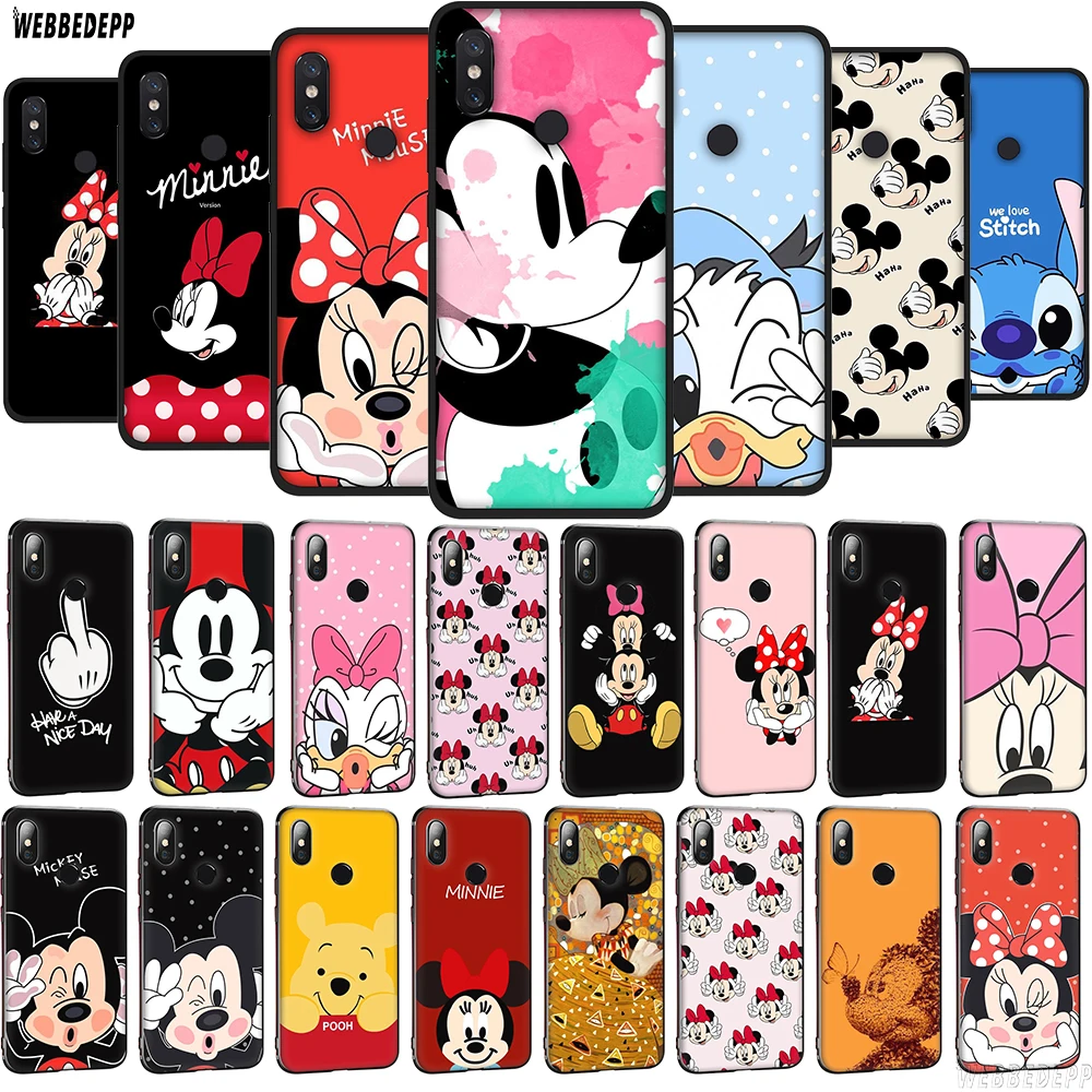 

WEBBEDEPP Lovely Minnie Mickey TPU Cover for Xiaomi Mi 6 8 9 SE A1 A2 Lite Mix 2s Max 3 for POCOPHONE F1 Soft Case