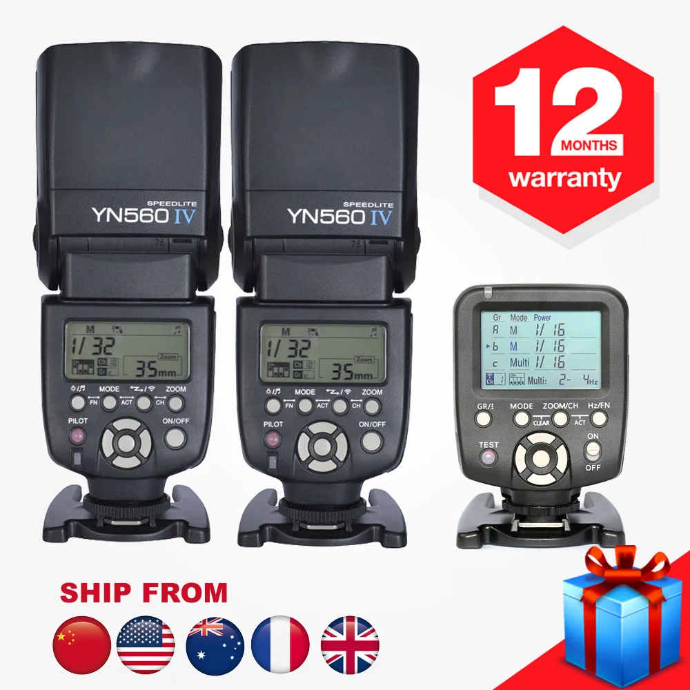 

Yongnuo YN560-TX YN560TX Wireless Flash Controller + 2PCS YN560IV YN560 IV Speedlight Flash for Nikon Camera D5300 D800 D7100