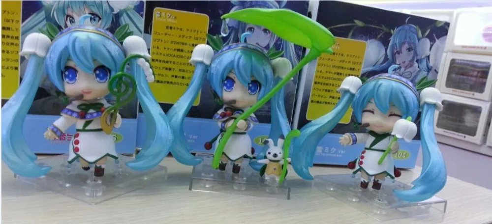 

3pcs/set Hatsune Miku Lotus leaf Anime Collectible Action Figure PVC toys for christmas gift with retail box free shippnig